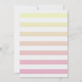 OHベビーオムブレイエローツーピンクストライプ色 招待状 (裏面)