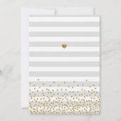 OHベビーグレーと金ゴールドニュートラルベビーシャワー 招待状 (裏面)