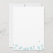 Ohベビーシャワーの招待状の男の子の青い銀製のグリッター 招待状 (裏面)