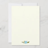 Ohベビーシャワーアクアと黄色のフローラ縁ど 招待状 (裏面)