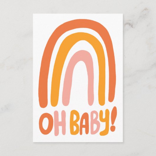 OHベビーシャワースウィートオレンジレインボーカスタム エンクロージャーカード (裏面)