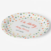 Ohベビーシャワードカラフルットパターン紙プレート ペーパープレート (アングル)