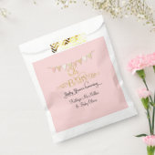 Ohベビーシャワーピンクn金ゴールドバナータイポグラフィ女の子 フェイバーバッグ (封をした状態)