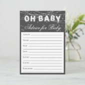 Ohベビーストリングライト |濃い灰色のモノクロアドバイス 招待状 (スタンド正面)
