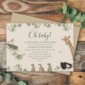 Ohベビービンテージサファリアニマルベビーシャワー 招待状
