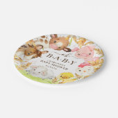 OHベビーファームアニマルズベビーシャワー7"プレート ペーパープレート (アングル)