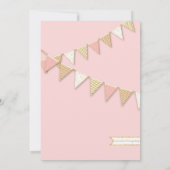 OHベビーベビーガールシャワータイポグラフィ金ゴールドグリッター 招待状 (裏面)