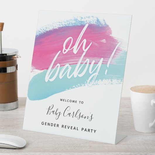 Ohベビーモダン性別表示ウェルカムサイン 台座サイン (インサイチュ)