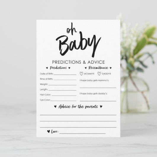 Ohベビー予測とアドバイスカード 招待状 (スタンド正面)