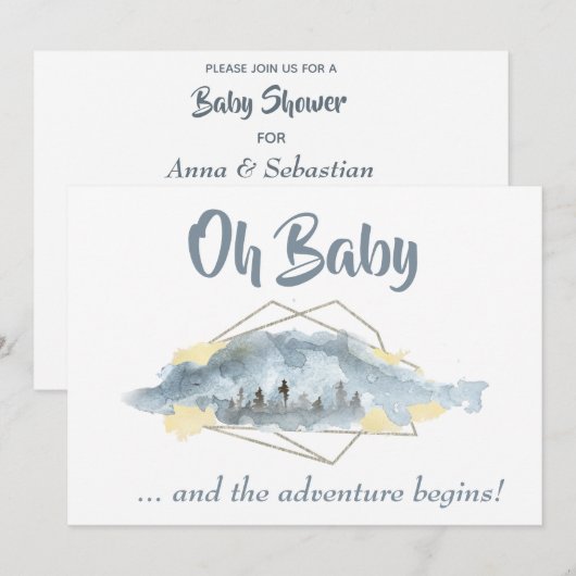 *~* OHベビー山水景色 招待状 (正面/裏面)