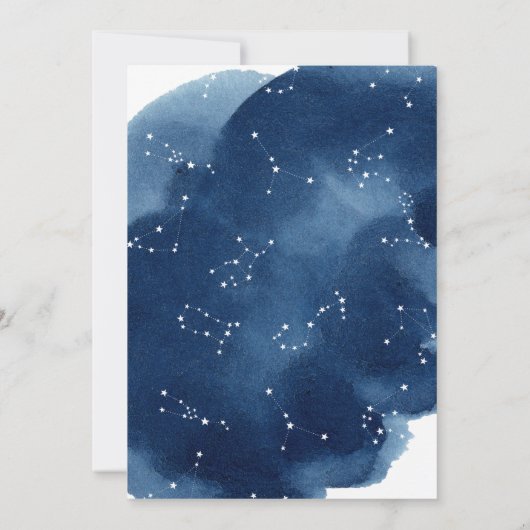 OHベビー招待状ベビーシャワースター水彩 招待状 (裏面)