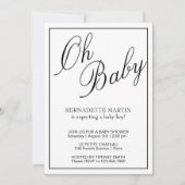OHベビー白黒ベビエレガントーシャワー 招待状 (正面)