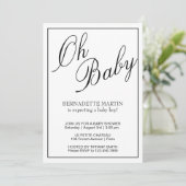 OHベビー白黒ベビエレガントーシャワー 招待状 (スタンド正面)