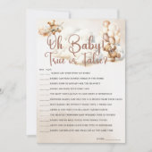 OHベビー真偽の赤ちゃんシャワーゲームかわいいクマ 招待状 (正面)