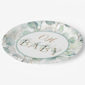 OHベビー紙プレートユーカリプタスベビーシャワー ペーパープレート (アングル)