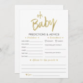 Ohベビー金ゴールド予測とアドバイスカード 招待状 (正面/裏面)