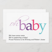 Ohベビー! 妊娠の発表 案内状 (正面/裏面)