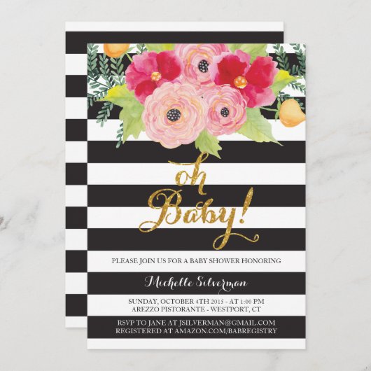 Ohベビー! 招待状 (正面/裏面)