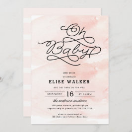 Ohベビー、甘いピンクのベビーシャワーの招待状 招待状