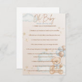 OHベビー,赤ちゃんシャワートリビアゲーム,真または偽 招待状 (正面/裏面)