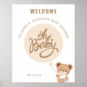 Ohベビー- Baby Shower Welcome Poster – バルーン ポスター (正面)
