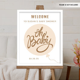 Ohベビー- Baby Shower Welcome Poster – バルーン ポスター