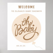 Ohベビー- Baby Shower Welcome Poster – バルーン ポスター (正面)