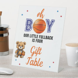 Ohボーイバスケットボールテーマペデスタルサイン 台座サイン