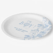 Ohボーイブルートイレサファリアニマルベビーシャワー ペーパープレート (アングル)