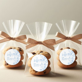 Ohボーイブルートイレサファリアニマルベビーシャワー ラウンドシール