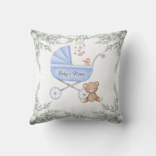 Ohボーイベビーベビーカーとモバイルパーソナライズされた クッション (裏面)