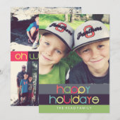 OHワインおもしろいハッピーホリデイズカード | 5x7 |フラット シーズンカード (正面/裏面)