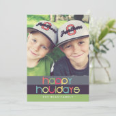 OHワインおもしろいハッピーホリデイズカード | 5x7 |フラット シーズンカード (スタンド正面)