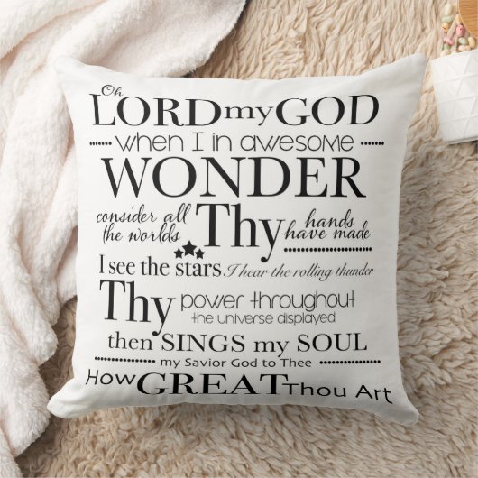 Oh主私の神いかに素晴らしいあなたの芸術の単語の芸術 クッション (ブランケット)