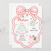 Oh何おもしろいお洒落手描きクリスマスパーティーInvita 招待状 (正面/裏面)