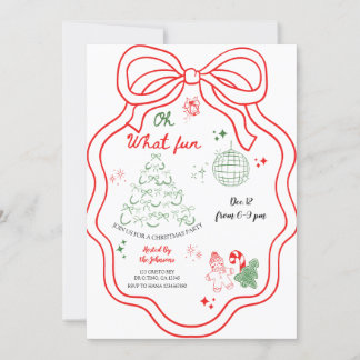 Oh何おもしろいお洒落手描きクリスマスパーティーInvita 招待状