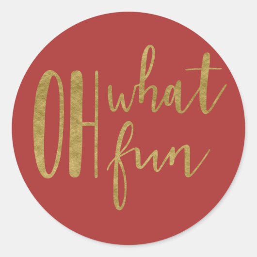 OH何おもしろいホリデークリスマスパーティー任意の色 ラウンドシール (正面)