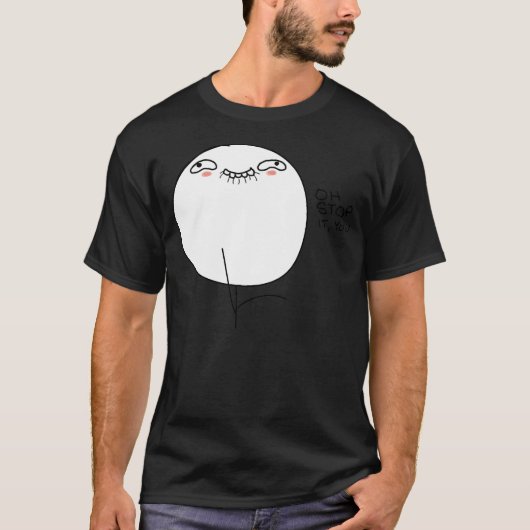 Oh停止それの- 2味方されたデザインの黒のTシャツ Tシャツ (正面)