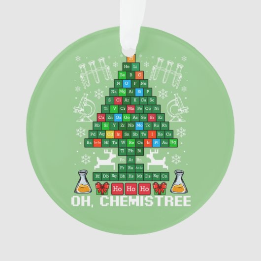 Oh化学クリスマス化学サイエンス周期 オーナメント (正面)