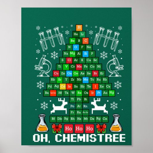 Oh化学クリスマス化学サイエンス周期 ポスター (正面)