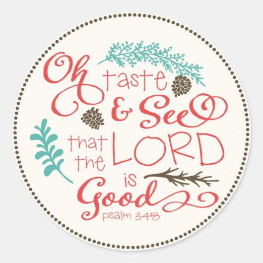 Oh味と参照聖なる書物、 経典ステッカー/アイボリー ラウンドシール (正面)