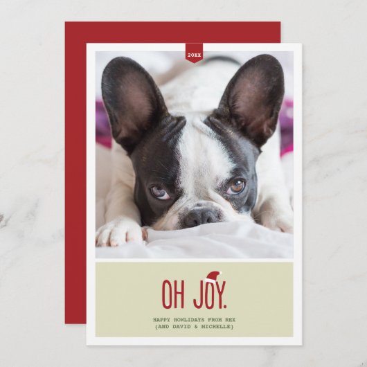 Oh喜び|のおもしろいな休日の写真カード シーズンカード (正面/裏面)