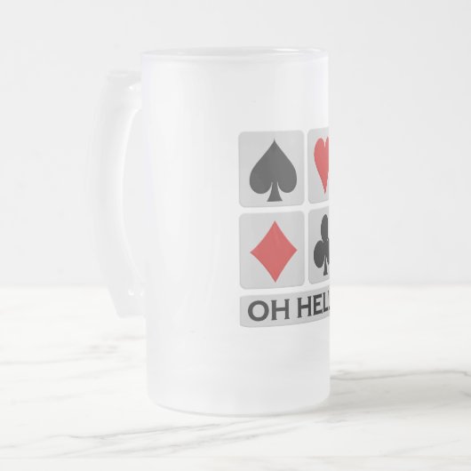 Oh地獄のマグ-スタイル及び色を選んで下さい フロストグラスビールジョッキ (正面左)