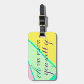 Oh場所モダンな明るく色行きます ラゲッジタグ (正面縦)