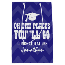 Oh場所卒業生濃紺の行きます ミディアムペーパーバッグ