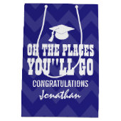 Oh場所卒業生濃紺の行きます ミディアムペーパーバッグ (裏面)