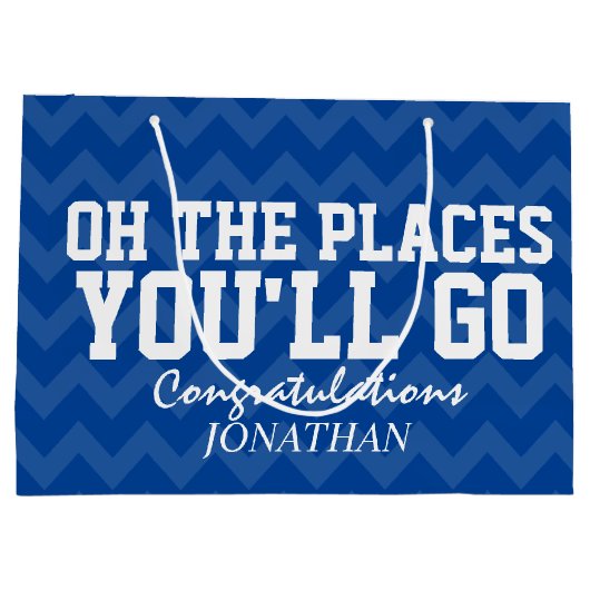 Oh場所卒業生濃紺の行きます ラージペーパーバッグ (裏面)