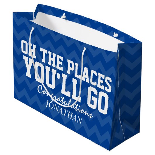 Oh場所卒業生濃紺の行きます ラージペーパーバッグ (裏面アングル)