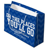 Oh場所卒業生濃紺の行きます ラージペーパーバッグ (正面アングル)