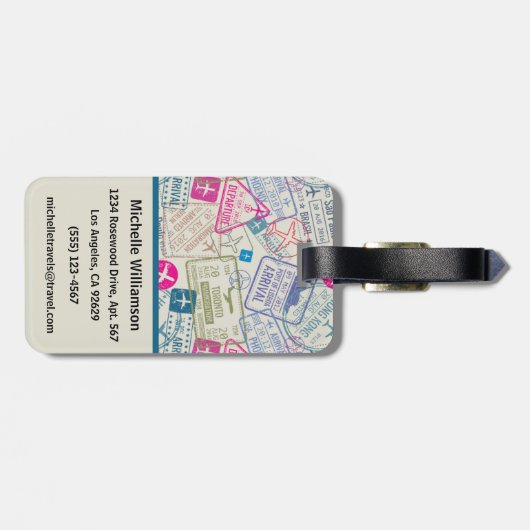 Oh場所私はパスポートのスタンプの荷物のずっとラベルです ラゲッジタグ (裏面横)